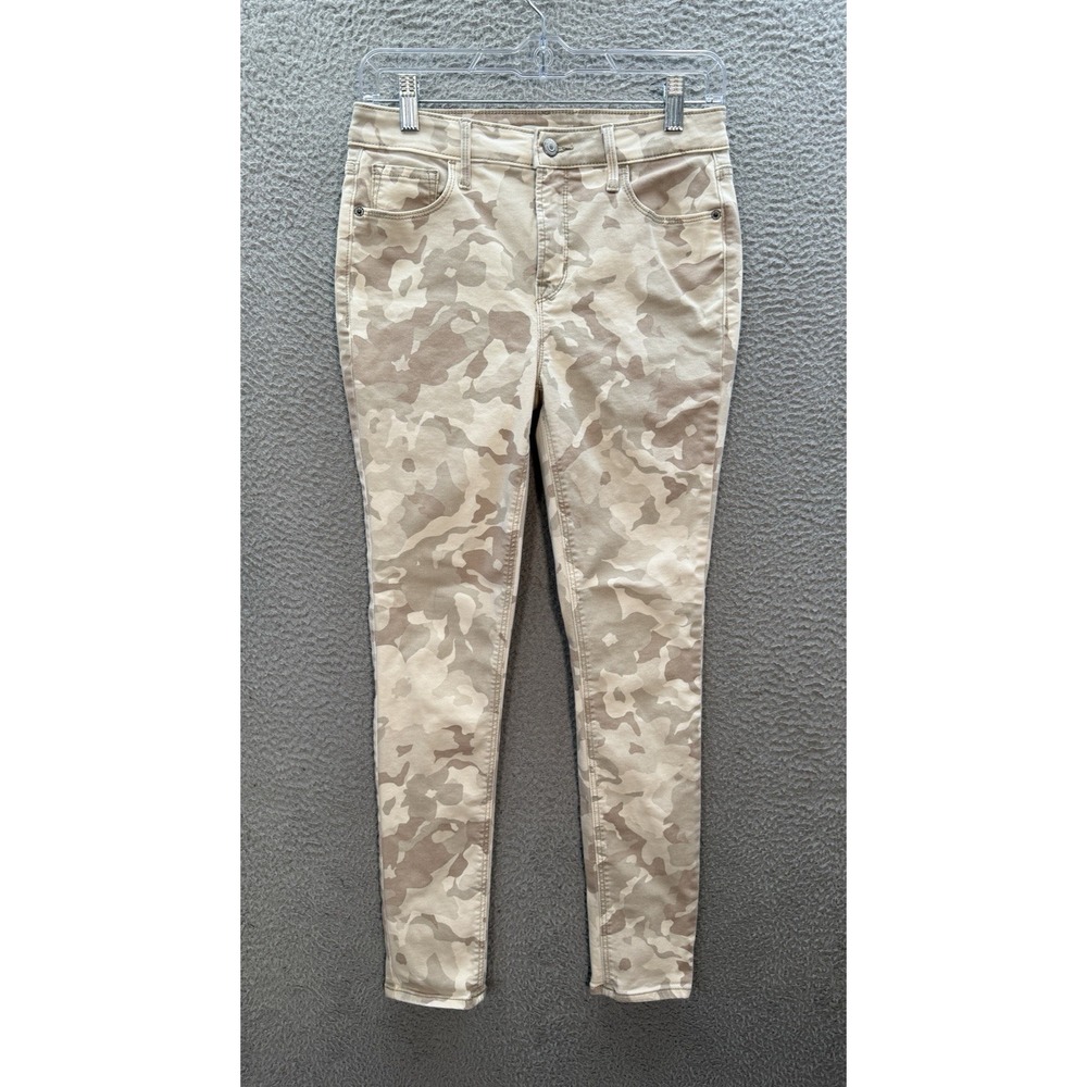 Old Navy Jeans Womens 6 Tan Camouflage Rockstar Super Skinny High Rise Preppy